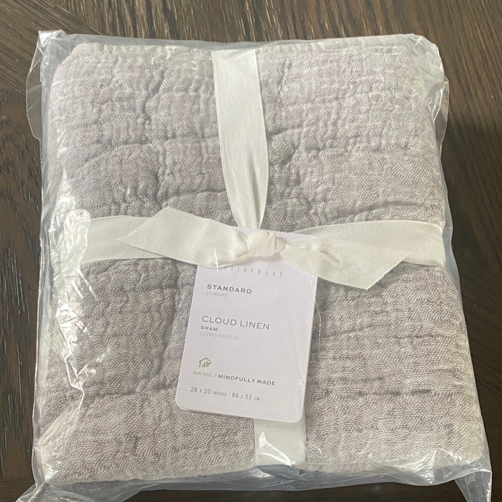 Pottery Barn Cloud Linen Pillow - Soft Gray